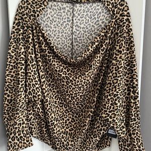 Leopard print one shoulder top. NWT!